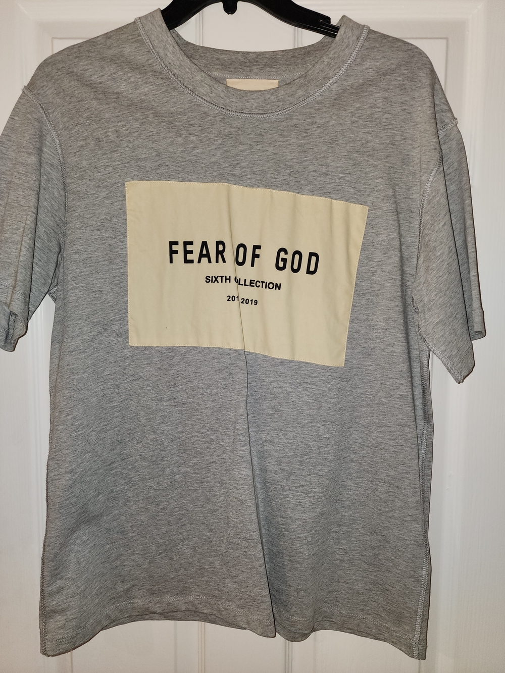 Fear of God Light Gray Tee with Cream Label